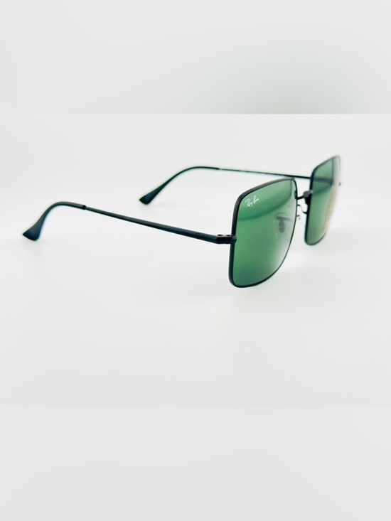 Ray-Ban Women’s Square Sunglasses RB1971 Polished Black Metal Frame Green Lenses main image 9